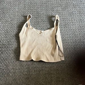 Beige, ribbed tank top